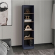 Pemberly Row XS 5 Tier Slim Bookcase 71in Tall in Multi-Color