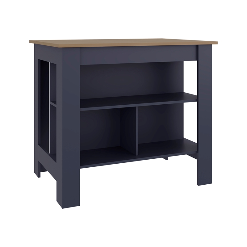 Pemberly Row Kitchen Island with Seating 40.5in Wide in Multi-Color