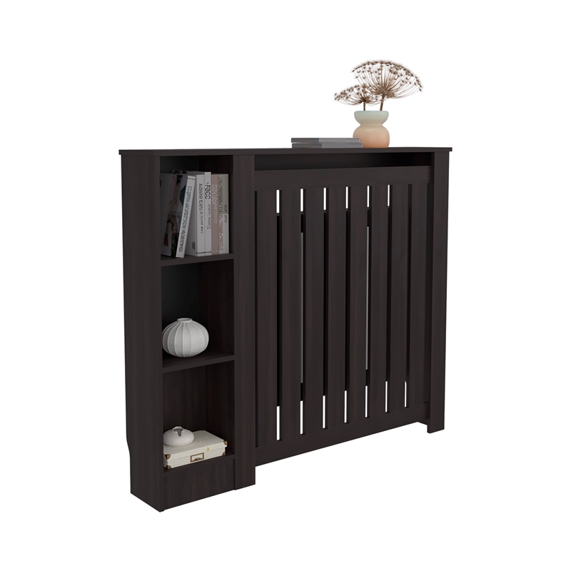 Pemberly Row Radiator Cover Cabinet with 3 Shelves 48in in Brown