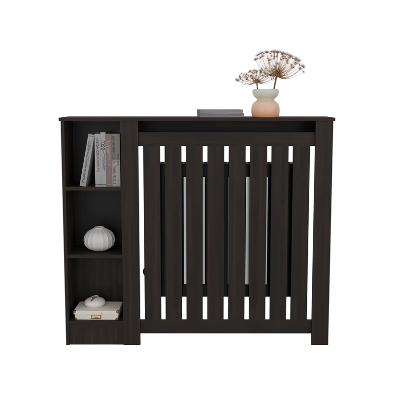 Pemberly Row Radiator Cover Cabinet with 3 Shelves 48in in Brown