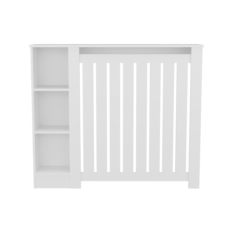 Pemberly Row Radiator Cover Cabinet with 3 Shelves 48in in White