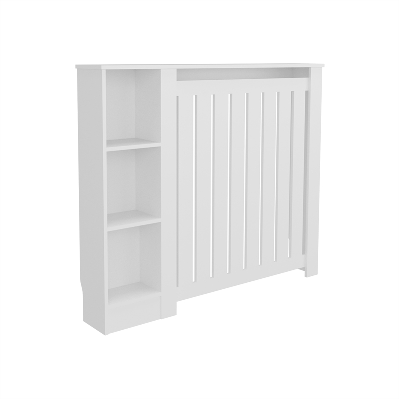 Pemberly Row Radiator Cover Cabinet with 3 Shelves 48in in White