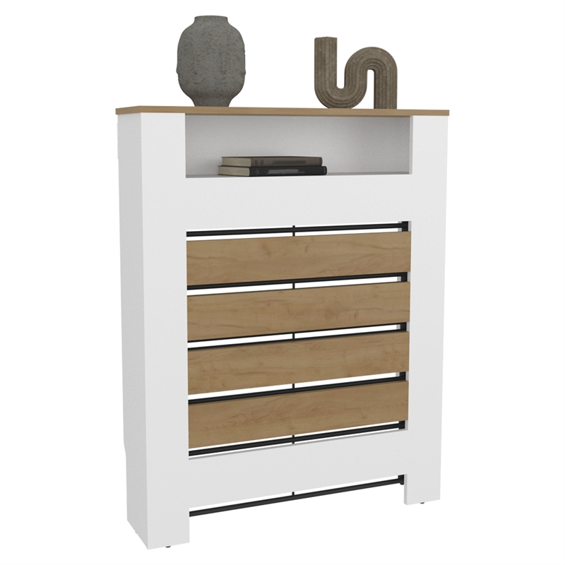Pemberly Row Radiator Cover Cabinet with Slatted Panel 48in in Beige
