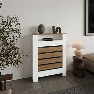 Pemberly Row Radiator Cover Cabinet with Slatted Panel 48in in Beige