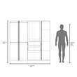 Pemberly Row Extra Wide Double Door Armoire with Hanging Rod in White