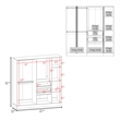 Pemberly Row Extra Wide Double Door Armoire with Hanging Rod in White