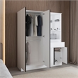 Pemberly Row Double Door Armoire with Hanging Rod and Shelves in White