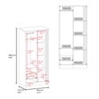 Pemberly Row Tall Double Door Wardrobe Armoire with Shelves in Beige
