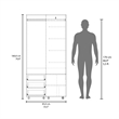 Pemberly Row Corner Wardrobe Armoire with Double Doors in Black