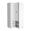 Pemberly Row Corner Wardrobe Armoire with Double Doors in White
