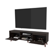 Pemberly Row TV Stand with Open Shelves and Storage in Brown
