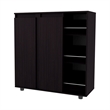 Pemberly Row 3 Tier Shoe Rack with Side Storage Tiers in Black