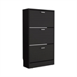 Pemberly Row 3 Tier Pull Down Shoe Cabinet 45in High in Black