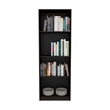 Pemberly Row Tall Elegant 4 Shelf Bookcase with Open Storage in Brown