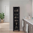Pemberly Row Tall Bathroom Storage Cabinet 63.83in High in Black