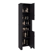 Pemberly Row Tall Bathroom Storage Cabinet 63.83in High in Black