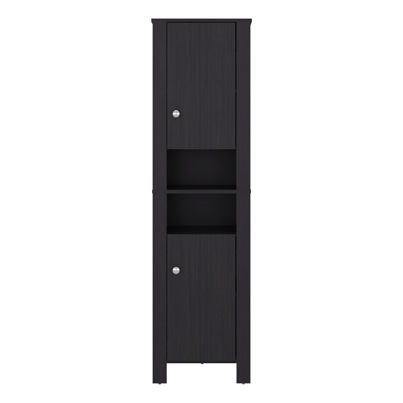 Pemberly Row Tall Bathroom Storage Cabinet 63.83in High in Black