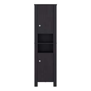 Pemberly Row Tall Bathroom Storage Cabinet 63.83in High in Black