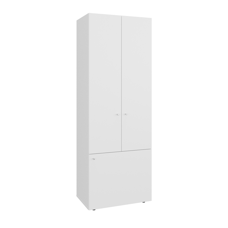 Pemberly Row 3 Door Closet System Wardrobe 66in High in White