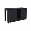 Pemberly Row Rotatable Office Desk with Storage 72in Wide in Black