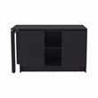 Pemberly Row Rotatable Office Desk with Storage 72in Wide in Black