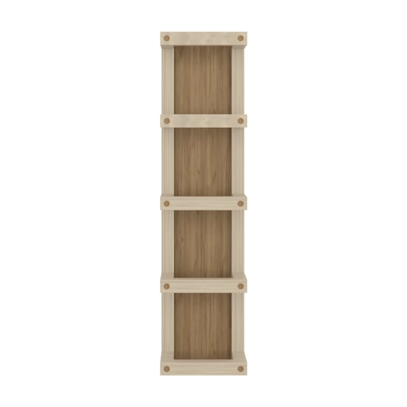 Pemberly Row 5 Tier Wall Mounted Bathroom Towel Rack in Natural Oak