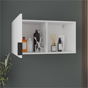 Pemberly Row Bathroom Mirror Medicine Cabinet with Shelves in White