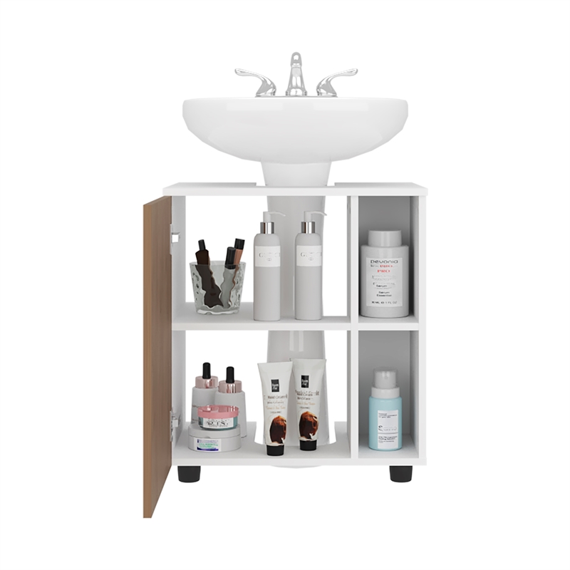 Pemberly Row Under Sink Storage Cabinet with Side Shelves in Multi-Color