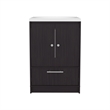 Pemberly Row 60in Wide Bathroom Vanity with Two Doors in Black