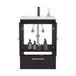 Pemberly Row 60in Wide Bathroom Vanity with Two Doors in Black