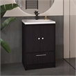 Pemberly Row 60in Wide Bathroom Vanity with Two Doors in Black