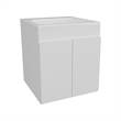 Pemberly Row Modern Compact Bathroom Vanity with Drawers in White