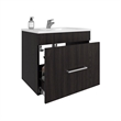 Pemberly Row One Door Bathroom Vanity with 2 Drawers in Black