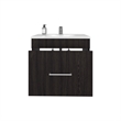 Pemberly Row One Door Bathroom Vanity with 2 Drawers in Black