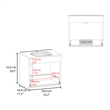 Pemberly Row One Door Bathroom Vanity with 2 Drawers in Black