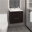 Pemberly Row One Door Bathroom Vanity with 2 Drawers in Black
