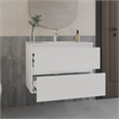 Pemberly Row Modern Bathroom Storage Cabinet with Shelves in White