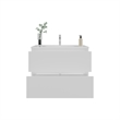 Pemberly Row Modern Bathroom Storage Cabinet with Shelves in White