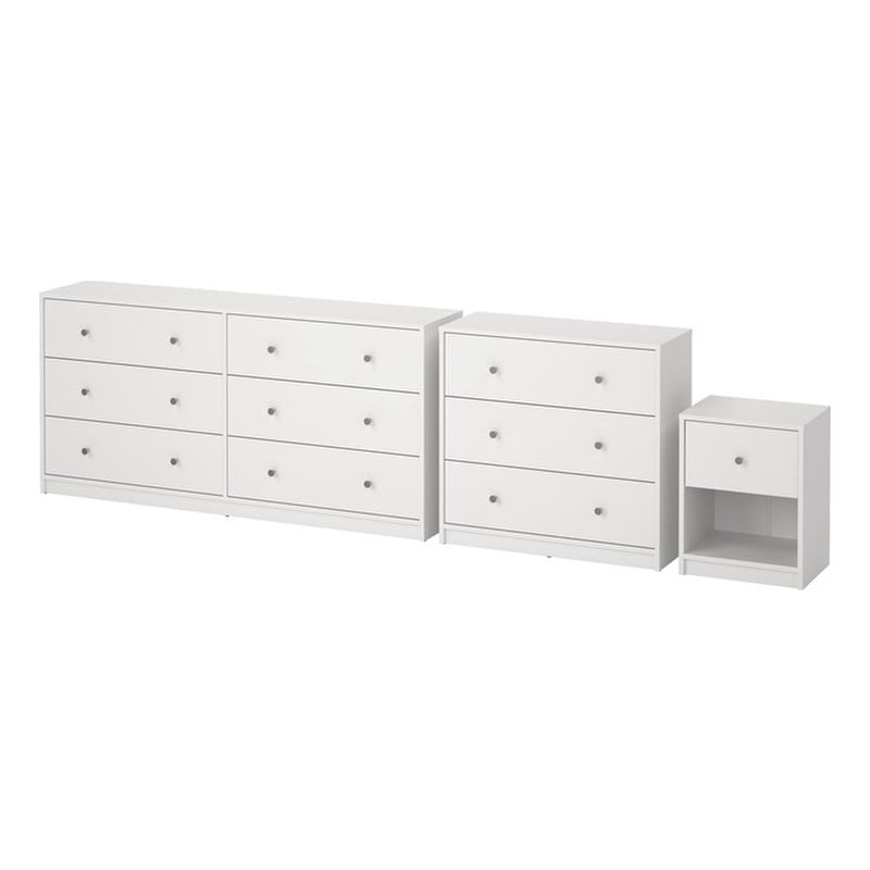 Pemberly Row White 3-Piece Bedroom Set in Engineered Wood
