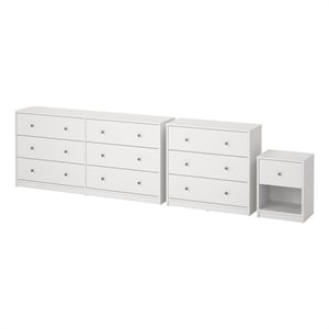 Pemberly Row White 3-Piece Bedroom Set in Engineered Wood