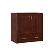 Pemberly Row Twin XL Murphy Bed Chest with Built-In Charger in Walnut