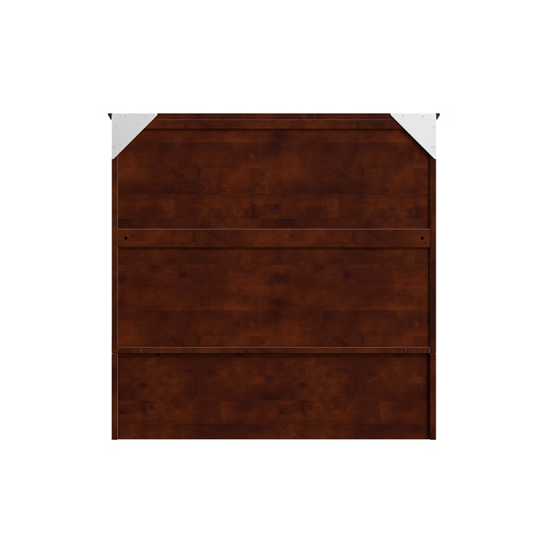 Pemberly Row Twin XL Murphy Bed Chest with Built-In Charger in Walnut