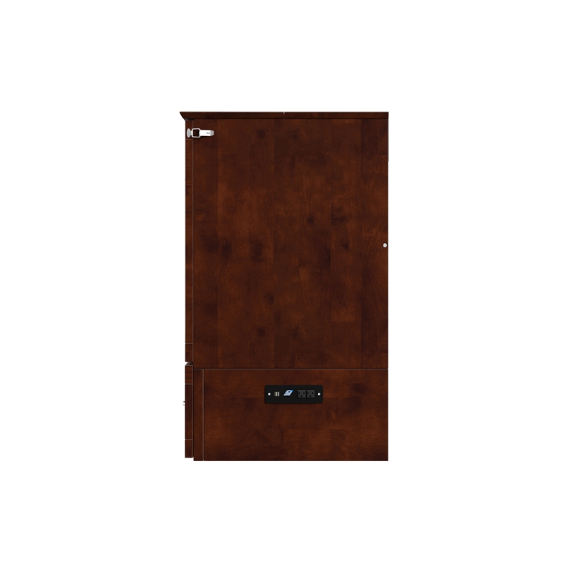 Pemberly Row Twin XL Murphy Bed Chest with Built-In Charger in Walnut
