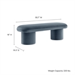 Pemberly Row Upholstered Velvet Bench in Cadet Blue with Cylindrical Legs