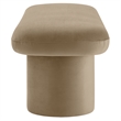 Pemberly Row Upholstered Velvet Bench in Taupe with Cylindrical Legs