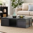 Pemberly Row Table and Stool Set with Hidden Storage in Dark Brown