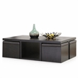 Pemberly Row Table and Stool Set with Hidden Storage in Dark Brown