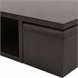 Pemberly Row Table and Stool Set with Hidden Storage in Dark Brown