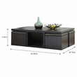 Pemberly Row Table and Stool Set with Hidden Storage in Dark Brown