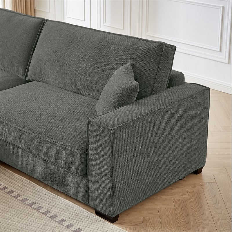 Pemberly Row Modular Sectional Sofa with Left-Facing Chaise in Dark Gray